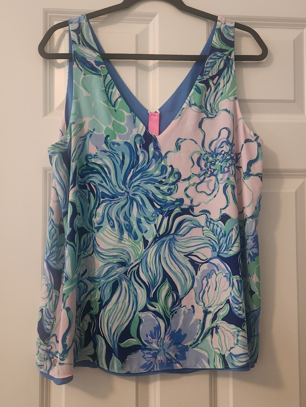 Lilly Pulitzer Floral V-Neck Camisole - Blue, Green & Pink